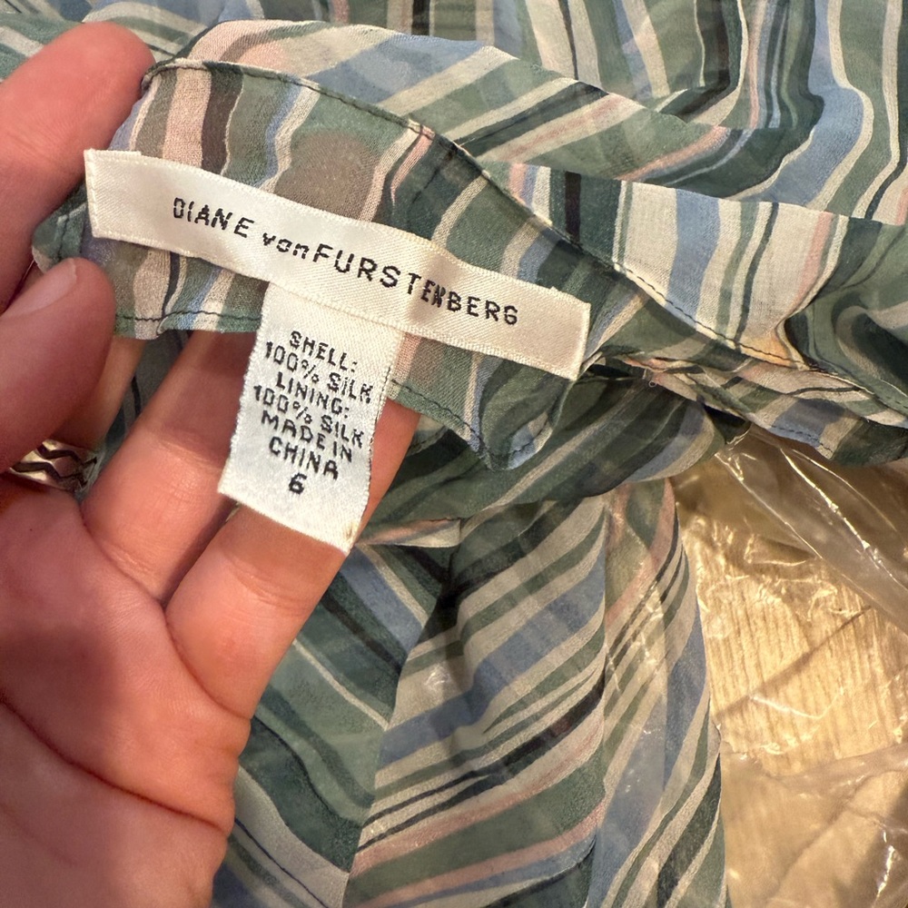 Diane Von Furstenberg Multicolor Striped Long Sleeve Dress - Picture 7 of 9